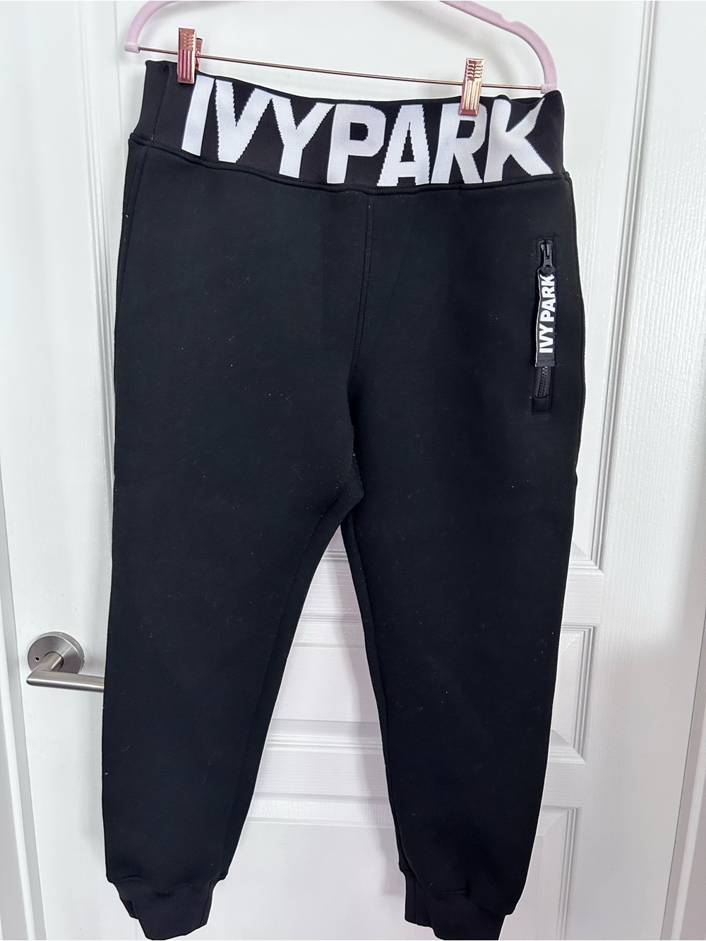 IVY PARK Black Logo Waistband Joggers for Kids